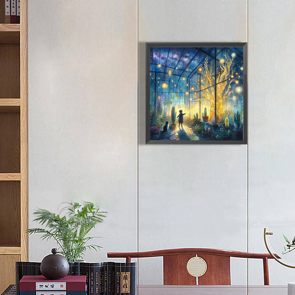 Partial AB Diamond Painting - Full Round Drill - Flower Room(Canvas|45*45cm)
