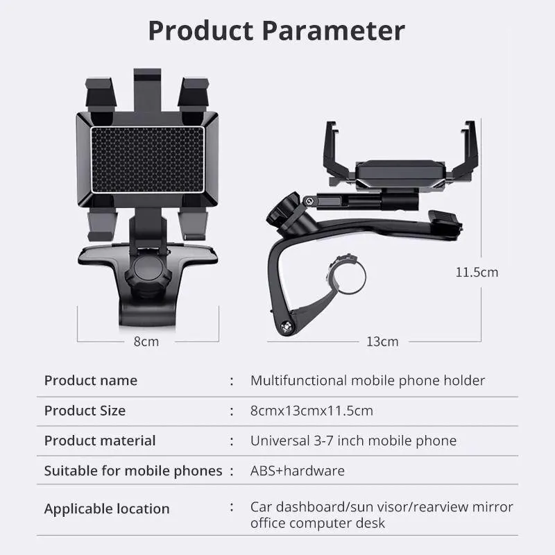 Millphone Holder &ndash; Miller Universal 1200 Degrees Rotation Car Phone Holder