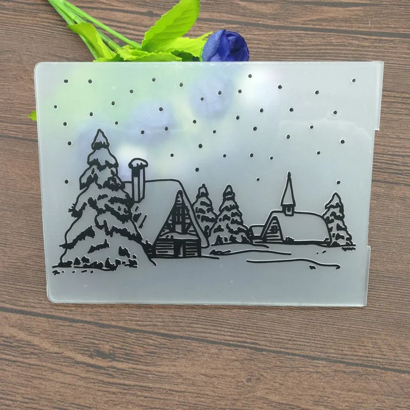 AOKEDIY Christmas Embossing Folder DIY Card Papercraft Scrapbooking Decor Template Diary
