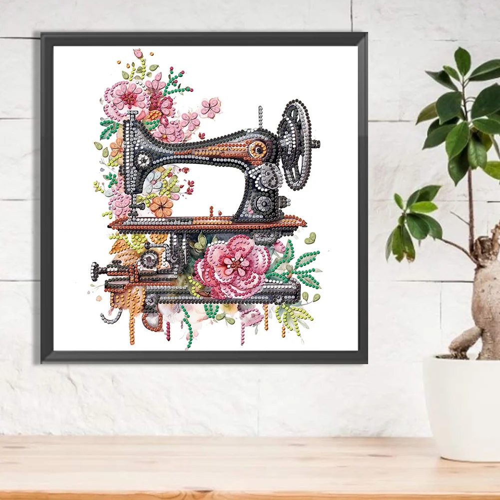 Diamond Painting - Partial Special Shaped Drill - Sewing Machine(Canvas|30*30cm)