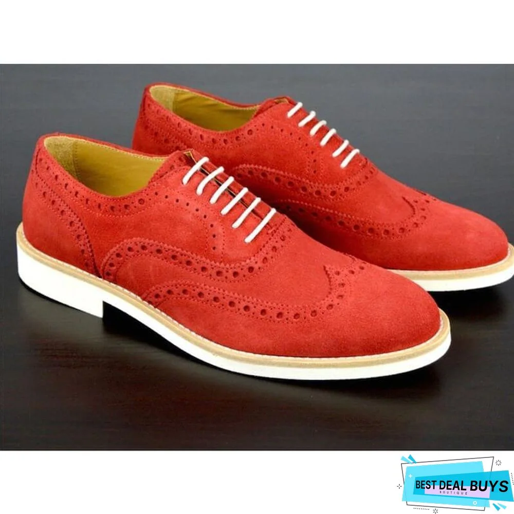 Men's Fashion Brogue Carved Suede Shoes