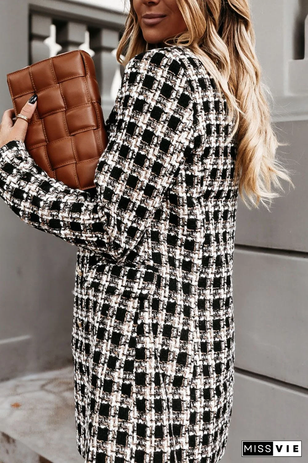 Fashion Street Plaid Turn-back Collar Outerwear(5 Colors)