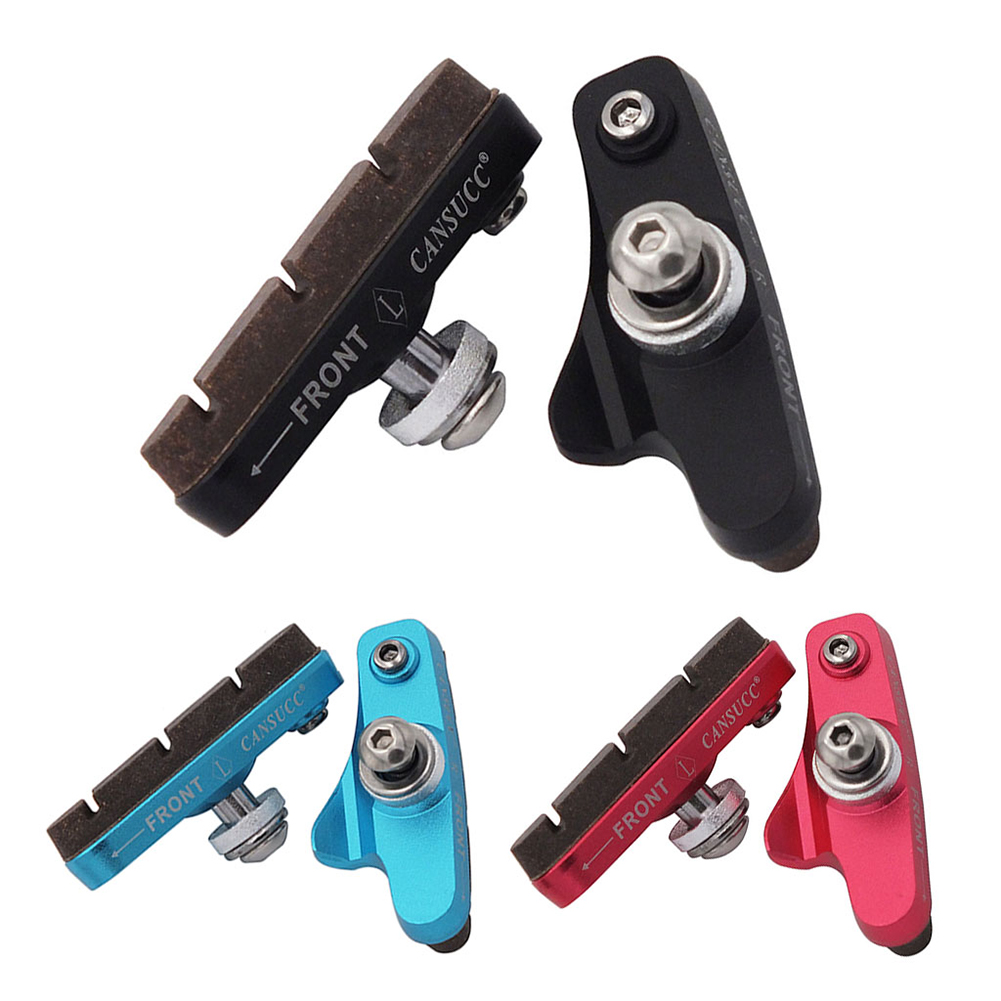 

CANSUCC 2x Bicycle Brake Pads Aluminum Alloy Road Bike C-brake Pads Shoes, Black, 501 Original