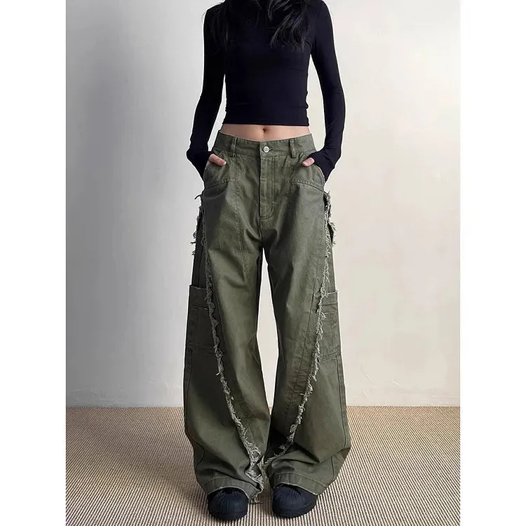 Gothic Green Baggy Denim Pant