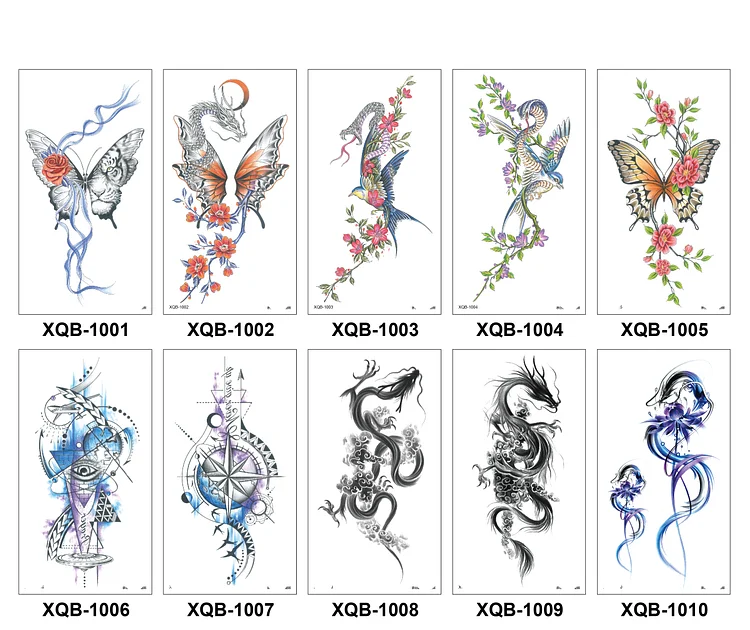 10 Sheets Art Waterproof Half Arm Temporary Tatto