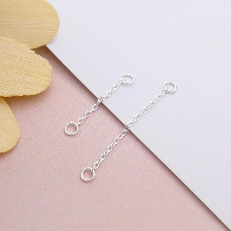 1 Piece 925 Sterling Silver Solid Color Chain Jewelry Accessories