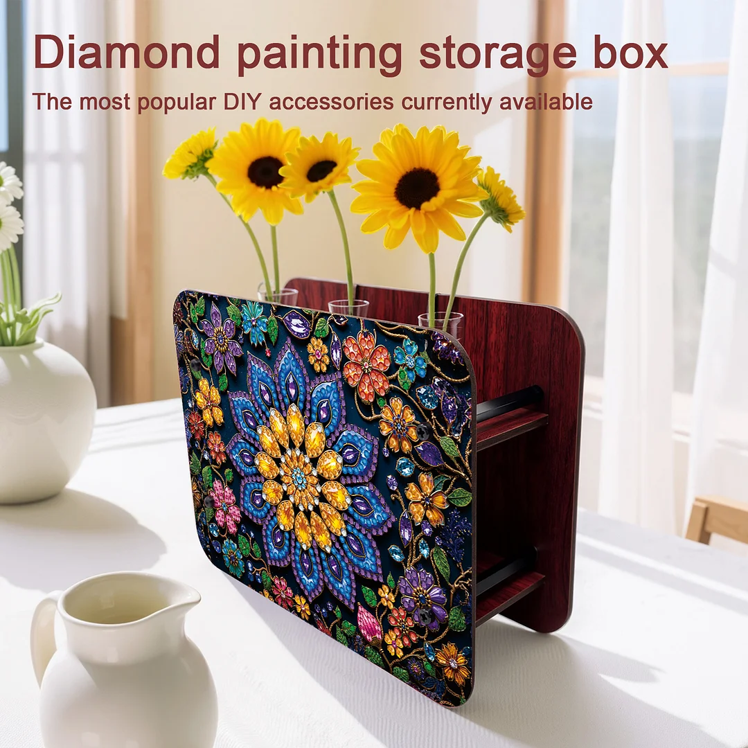 Mandala DIY Flower Vase Wooden Double Sided Desktop Diamond Art Kit Home Decor