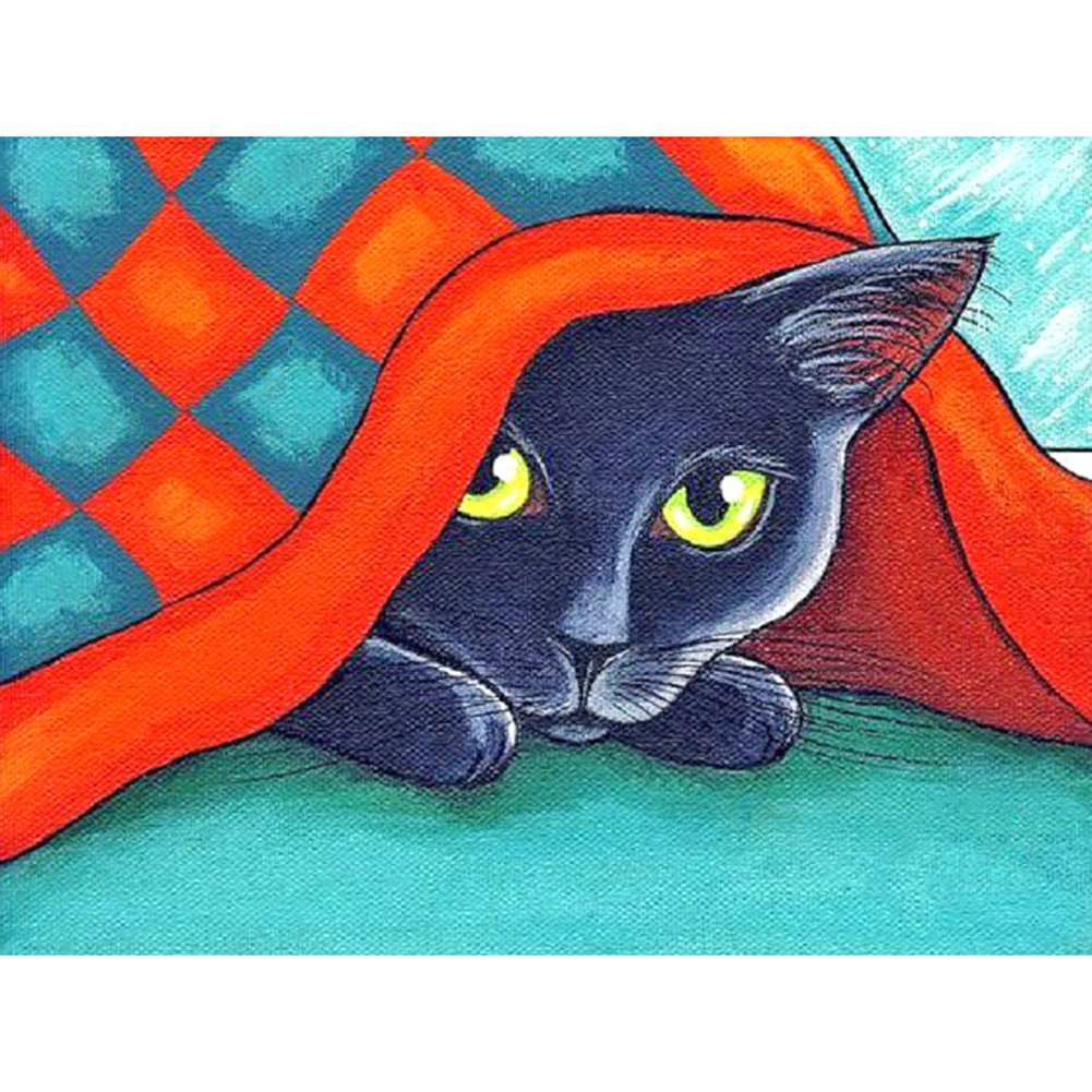 

Cat Under Quilt - Round Drill Diamond Painting - 40*30CM, 501 Original