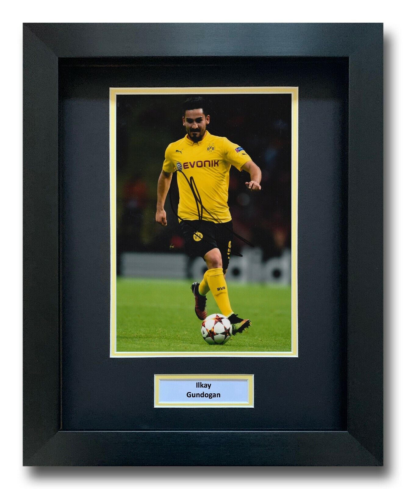 ILKAY GUNDOGAN HAND SIGNED FRAMED Photo Poster painting DISPLAY - BORUSSIA DORTMUND AUTOGRAPH.