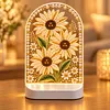 DIY Diamond Art LED Night Light &ndash; Light-Up Table Decor, Double-Sided Printed DIY Crystal Pearl Painting Decoration for Holiday & Gifts(Flower)