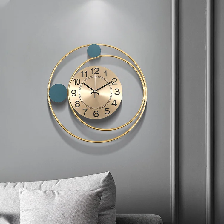 Homemys Modern Simple Metal Round Wall Clock Home Wall Decorative Art