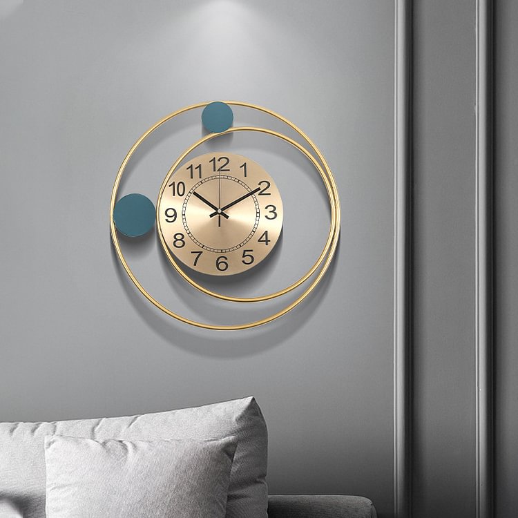 Homemys Modern Simple Metal Round Wall Clock Home Wall Decorative Art