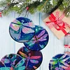 8PCS Wooden Diamond Painting Art Coaster Kit with Holder (Dazzling Dragonfly)