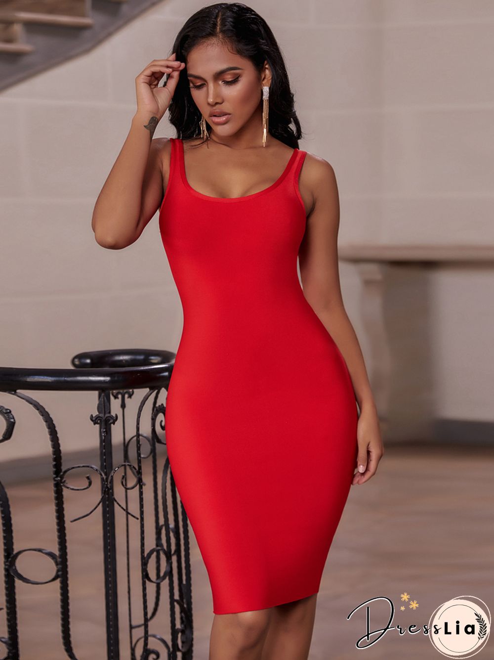 Bandage Dress Red Summer Women's Midi Dress Bodycon Elegant Sexy High Quality Yellow Pink White Evening Party Dress Club