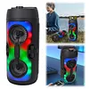 BT Portable Wireless Speakers with Mic & Radio Stereo Subwoofer Music Player RGB Colorful Light Soundbar Column For Home Use/Square Dancing/Karaoke