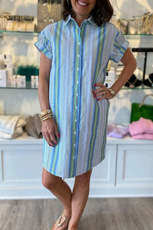 Striped Shirt Dress