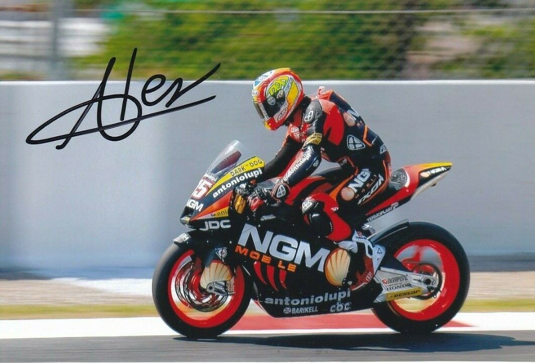 xx MotoGP ALEX De ANGELIS Signed NGM MOBILE FORWARD RACING Colour Photo Poster painting