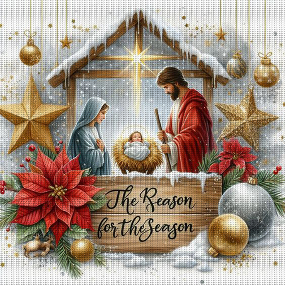 Cross Stitch 14CT Counted Nativity(40*40cm)-Guru-buzz