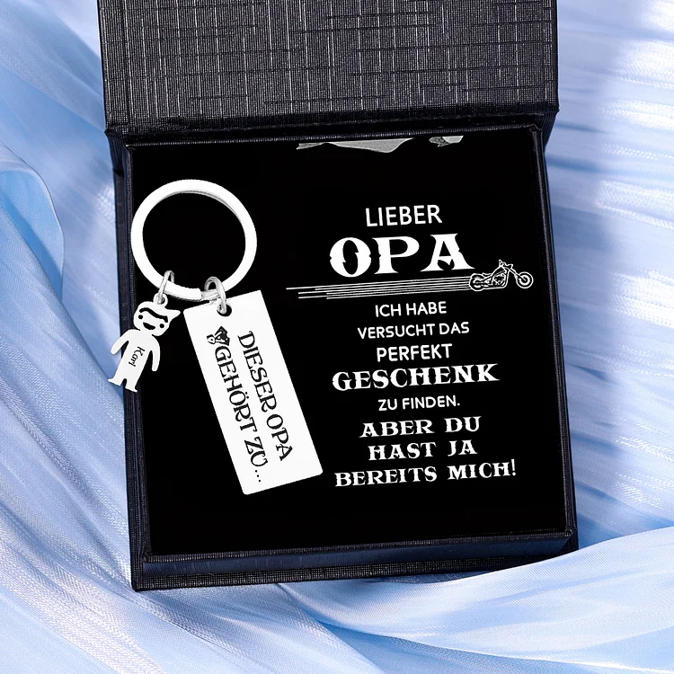 Kettenmachen Personalisierbarer 1 Name Schlüsselanhänger-Dieser Opa gehört zu-Geschenk für Großvater