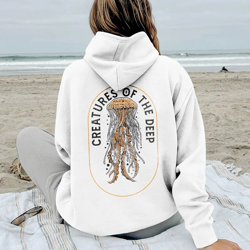Creatures Of The Deep Printed Women's Hoodie