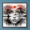 (US Only)Paint By Numbers Kit On Canvas DIY Oil Art Silhouette Girl Face Picture40x40cm