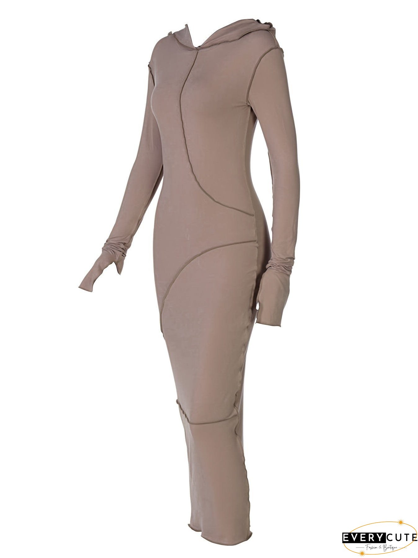 Flattering Maxi Dress with Contrasting Stitches
