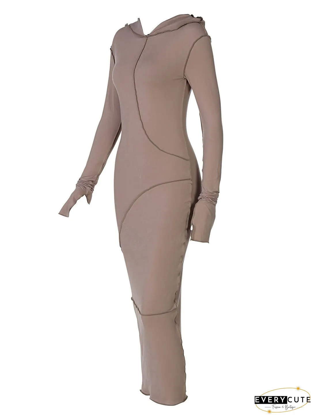 Flattering Maxi Dress with Contrasting Stitches