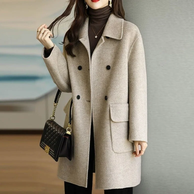 Thickened and Slim Woolen Coat In Autumn and Winter