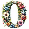 Diamond Painting-DIY Full Round Flowery Letter