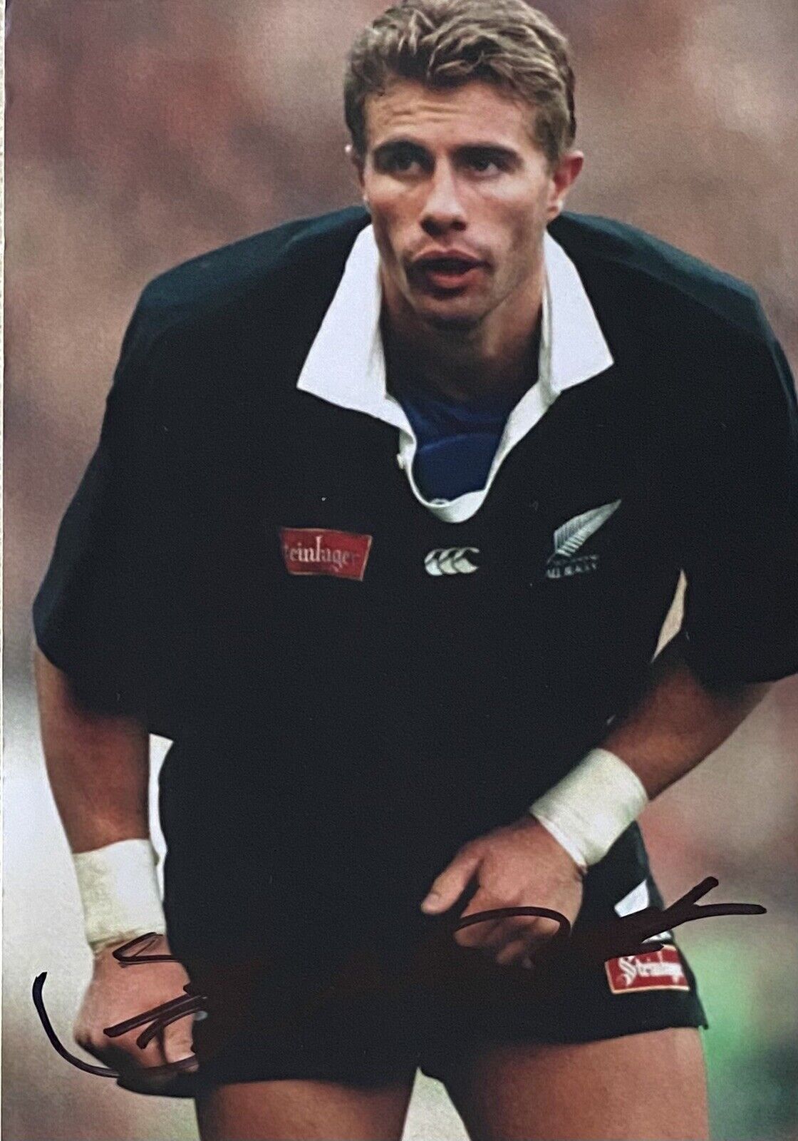 Justin Marshall Genuine Signed New Zealand All Blacks 6X4 Photo Poster painting