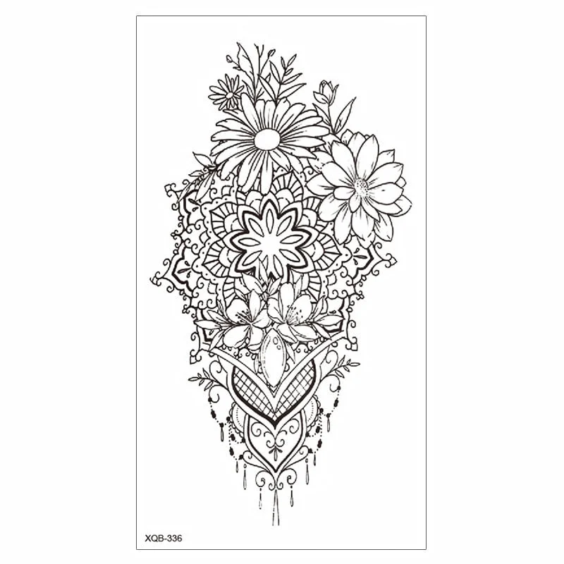 Waterproof Tattoo Sticker Temporary Tattoo Black Rose Tattoo Leg Chest Arm Tattoo Man Woman Tattoo Skin Tattoo Art Tatouage TaTy 712