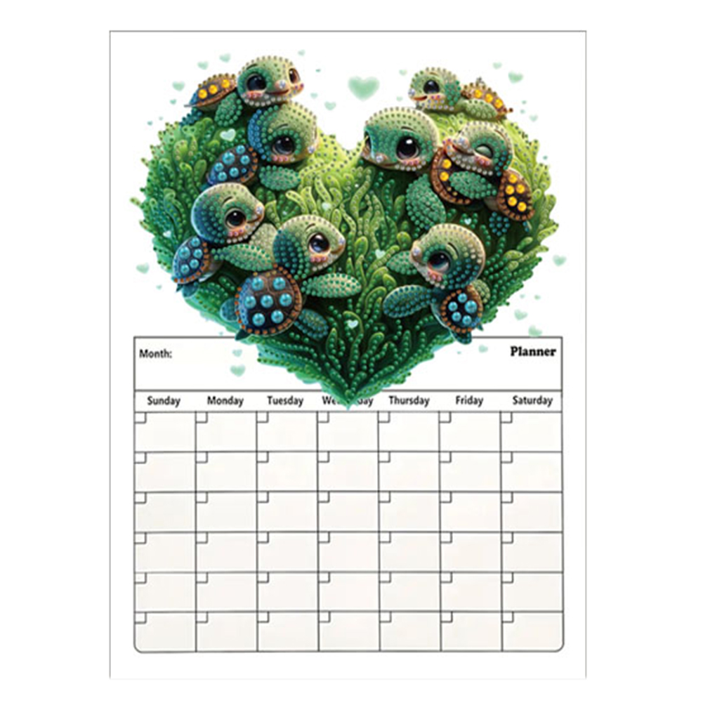 Special Shaped Love Turtle 5D DIY Diamond Painting Art Magnetic Fridge Calendar