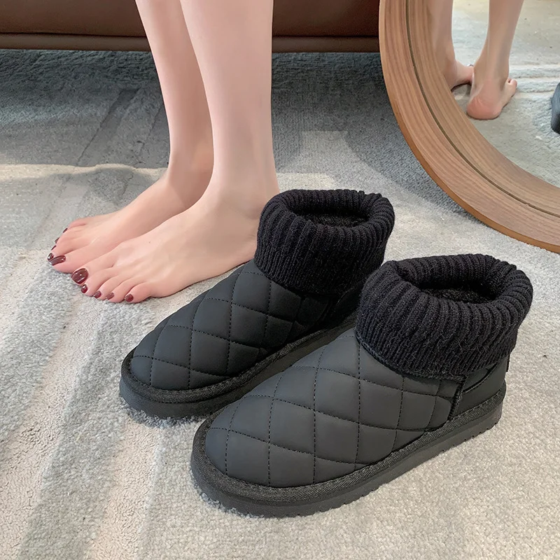 Churchf Churchf Mouth Snow Boots Women 2023 Winter New Casual Platform High-Top Cotton Shoes Women Add Thick And Velvet Cotton Boots Women