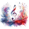 Watercolor Music Note-11CT Stamped Cross Stitch 40*40cm