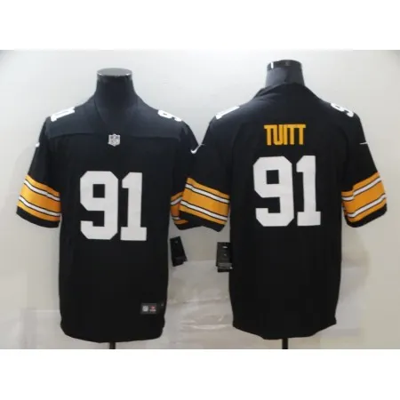 Men's Pittsburgh Steelers  #91 Stephon Tuitt Black Vapor Untouchable Limited Stitched Jersey