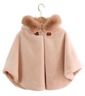 Baby Girl Cloak Faux Fur Winter Infant Toddler Child Princess Hooded Cape Fur Collar Baby Outwear Top Warm Clothes 1-8Y