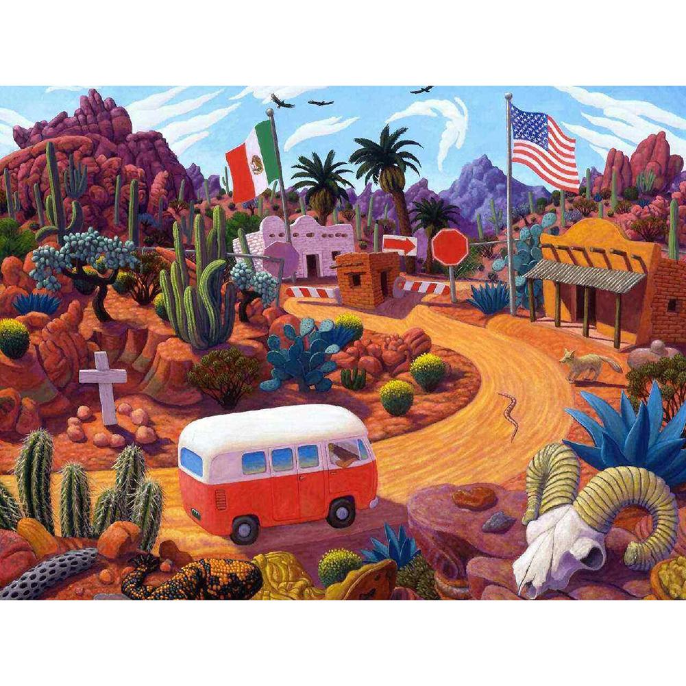 

Car Cactus - Round Drill Diamond Painting - 40x30cm, 501 Original