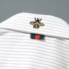 High-end striped embroidered lapel shirt