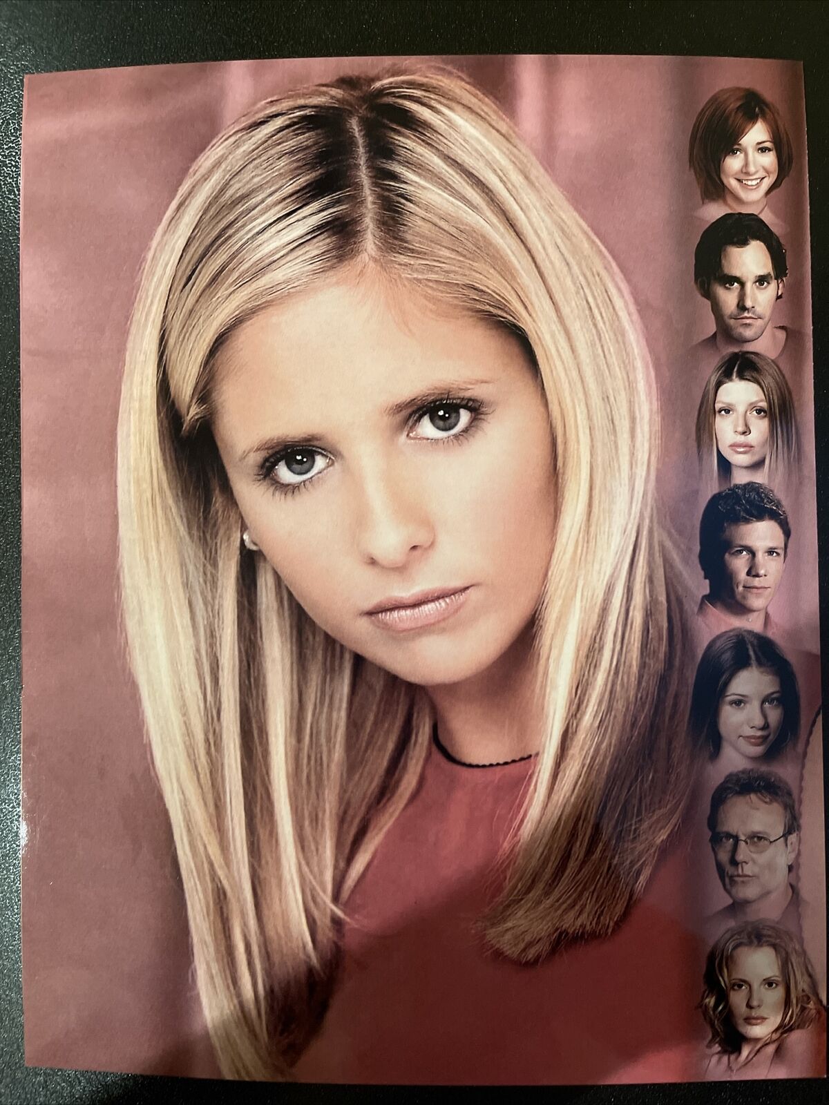 Original Photo Poster painting of Sarah Michelle Gellar & Cast of Buffy the Vampire Slayer BTVS