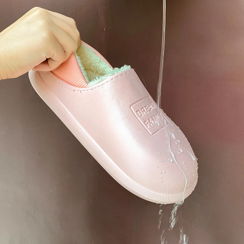 New Winter Women Men Slipper Soft Bottom Household Shoes Plush Thick-Soled Slippers Indoor Wear Waterproof Non-Slip Slipper