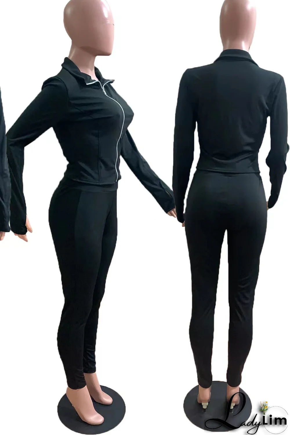 Red Fashion Print Patchwork Turndown Collar Long Sleeve Two Pieces