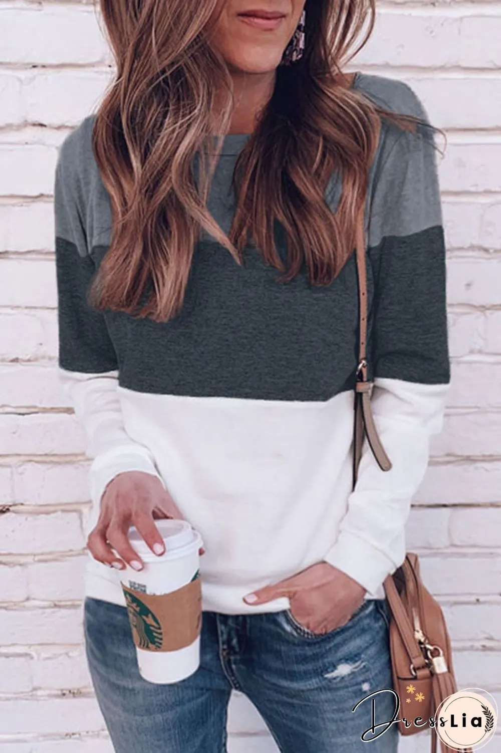 Work Daily Solid Patchwork O Neck Mid Waist Sweaters(5 Colors)