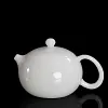 Unglazed Jade Porcelain Xishi Teapot, Handmade Dehua White Porcelain Single Teapot