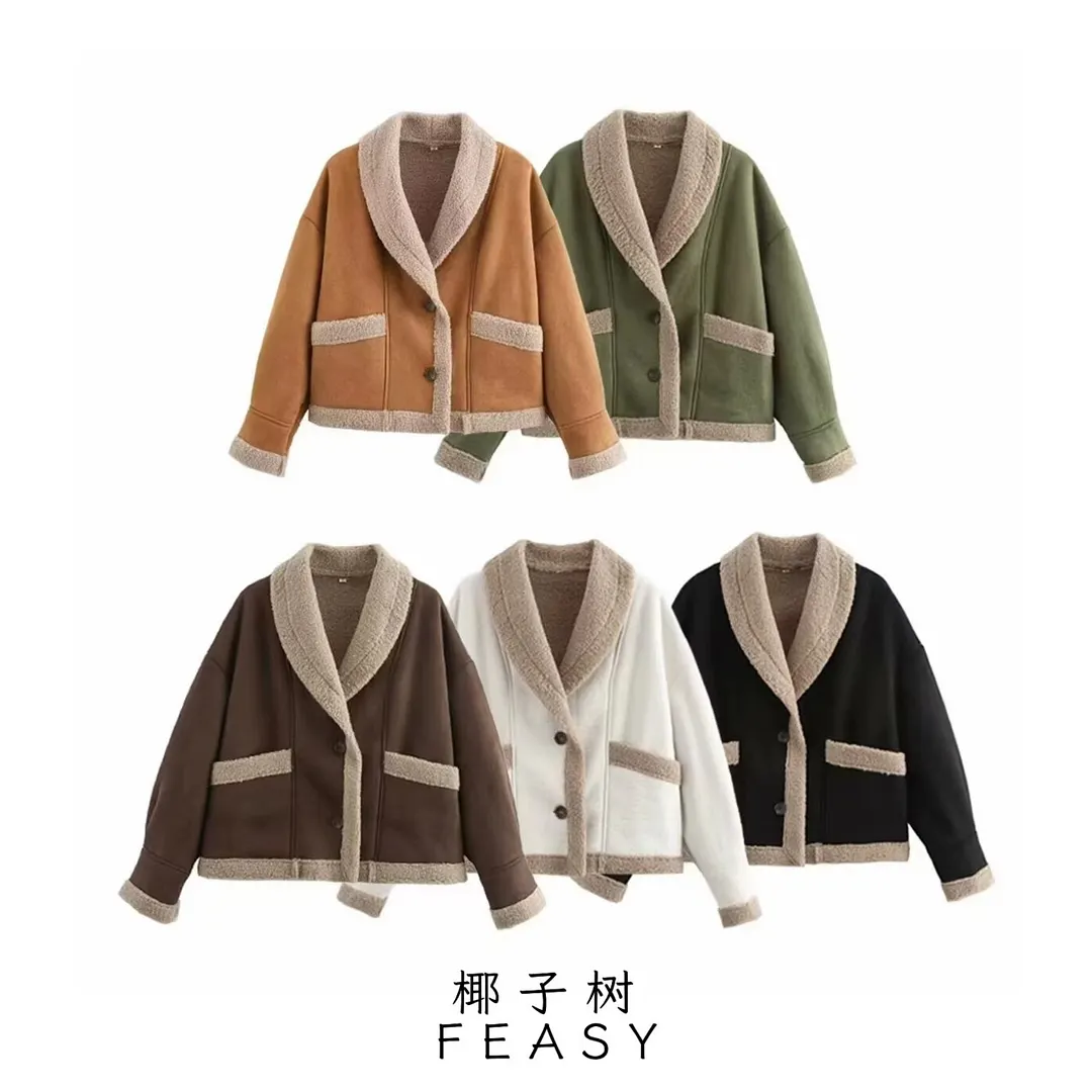 Nigikala Nigikala Women's Clothing 2025 Autumn And Winter New Wool Coat Collar Loose Fur
