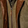 Plus Size Men Vintage Fleece Suede Blazer Double Layer Lapel Fur Leather Collar Medium Length Coats by Inlyline