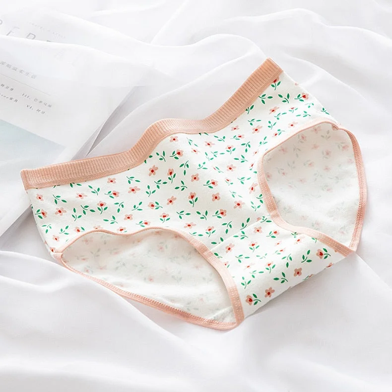 Women's Cotton Underwear Sexy Floral Panties Girl Cute Underwear Mid Waist Seamless Comfortable Briefs  Female Lingerie
