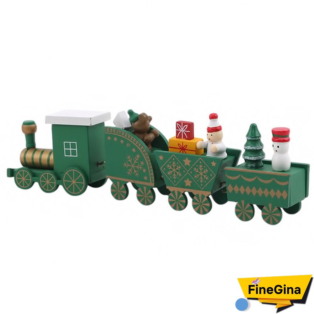 Christmas Decoration Wooden Little Train For Home Decor Christmas Santa Snowman Ornaments New Year Gifts
