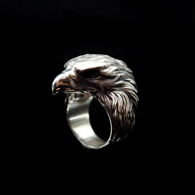 Coutureaura 925 Sterling Silver Raven Ring
