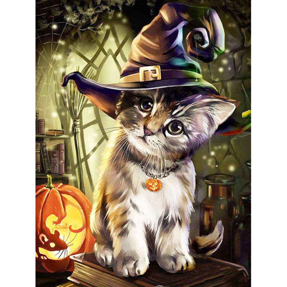 

40*50CM - Square Drill Diamond Painting - Cat Hat, 501 Original