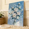 DIY Pearl Painting Romantic Bouquet with Frame for Home Wall Decor(30x40cm)